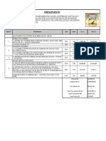 Presupuesto de La Planta de Agua Modificado 16-01-2023