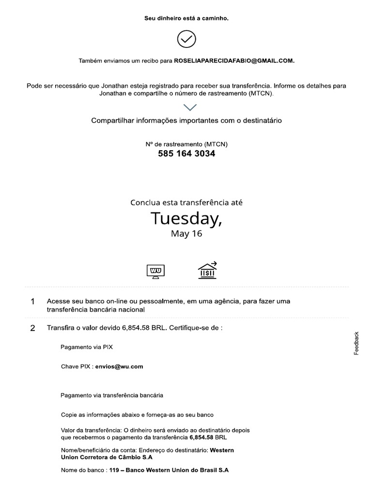 Western Union Tranfer | PDF