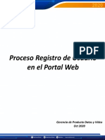 Proceso Registro de Usuario en El Portal Web: Gerencia de Producto Datos y Video Oct 2020
