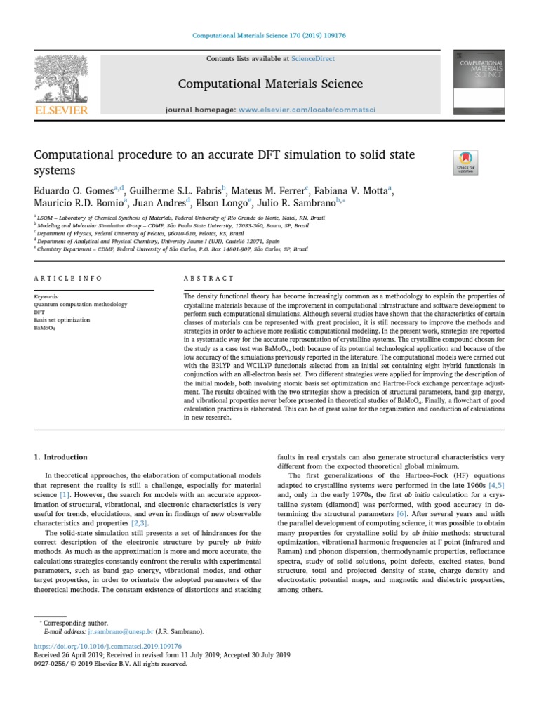 Systems PDF Density Functional Theory Ab Initio Quantum Chemistry