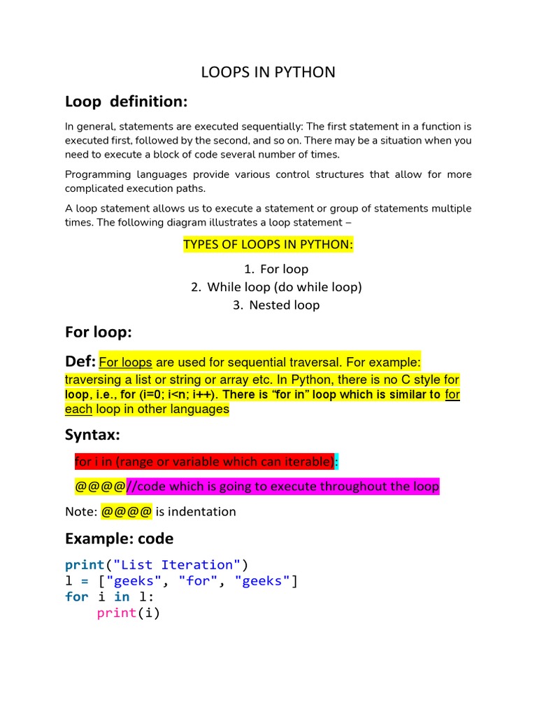 Loops in Python | PDF