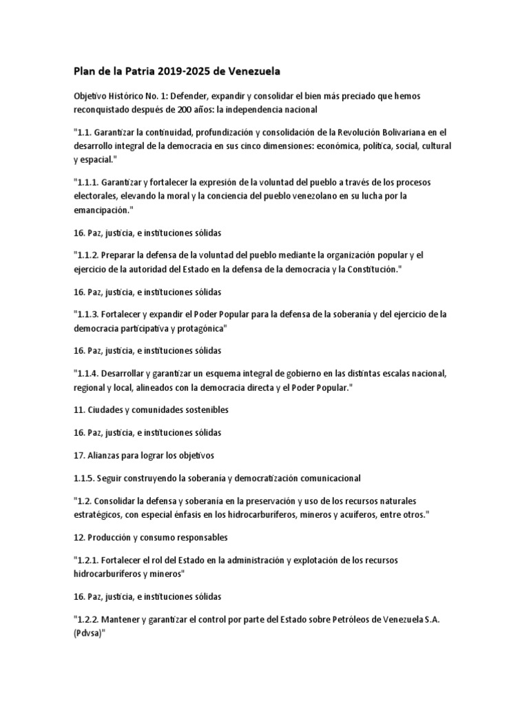 Plan de La Patria 20192025 PDF