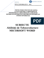 Subiecte Atestat Word 2022