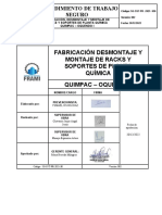 Procedimiento de trabajo seguro para fabricación, desmontaje y montaje de racks y soportes de planta química