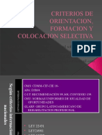 Criterios de Orientacion, Formacion y Colocacion Selectiva