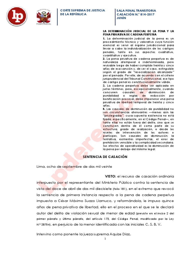 Jurisprudencia 1 PDF Castigos Cadena perpetua