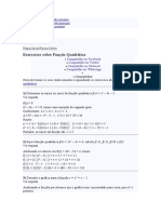 Exercícios Sobre Função Quadrática: Matemática Básica