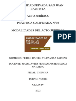 Las Modalidades Del Acto Jurídico - Acto Jurídico - PC2 Examen 1