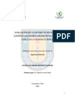 Herrera A. 2022 Evaluacion de La Calidad de Agua Cuerpos Lacustres