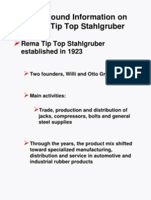 Background Information On Rema Tip Top Stahlgruber | PDF | Industries Manufacturing