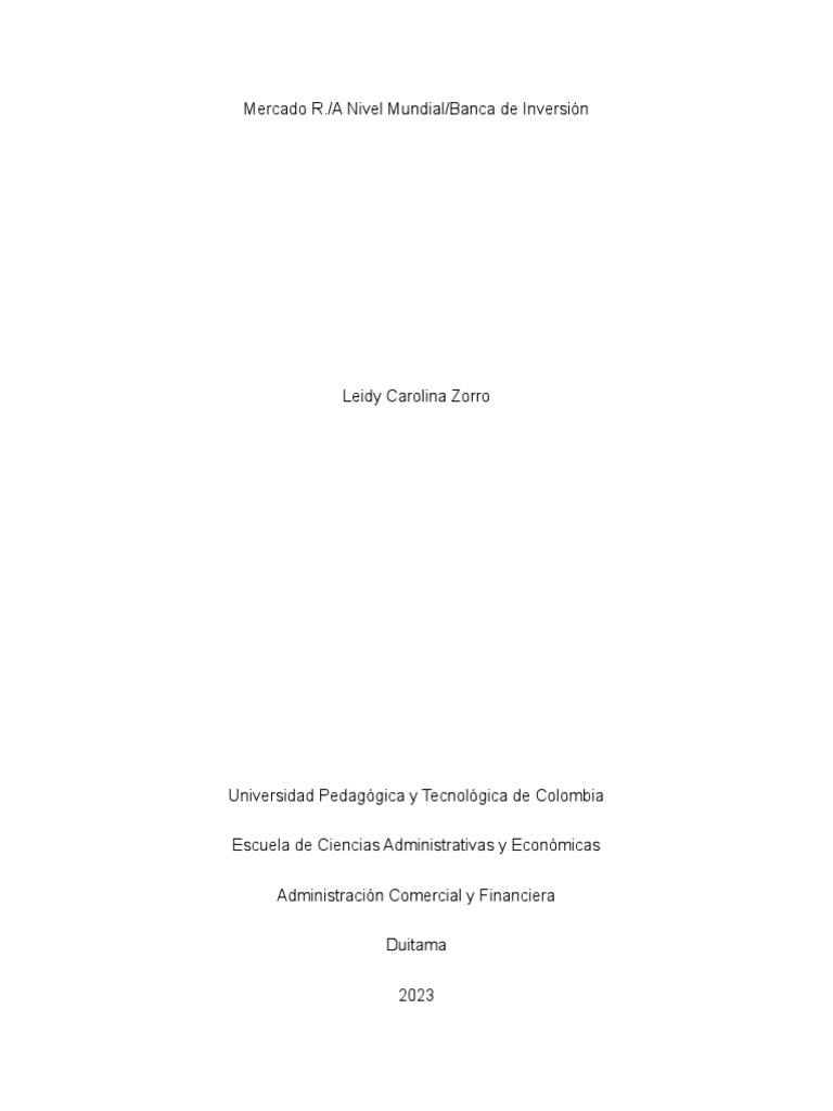 Banca de Inversión y Mercados Globales | PDF | Bolsa | Bancos