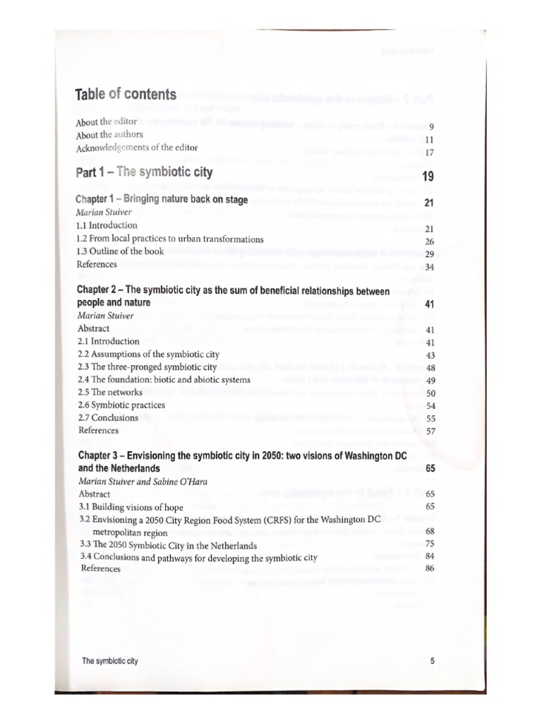 The Symbiotic City - Table of Contents | PDF