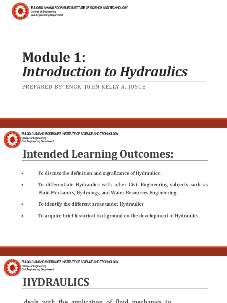 Module 1 - Introduction To Hydraulics | PDF
