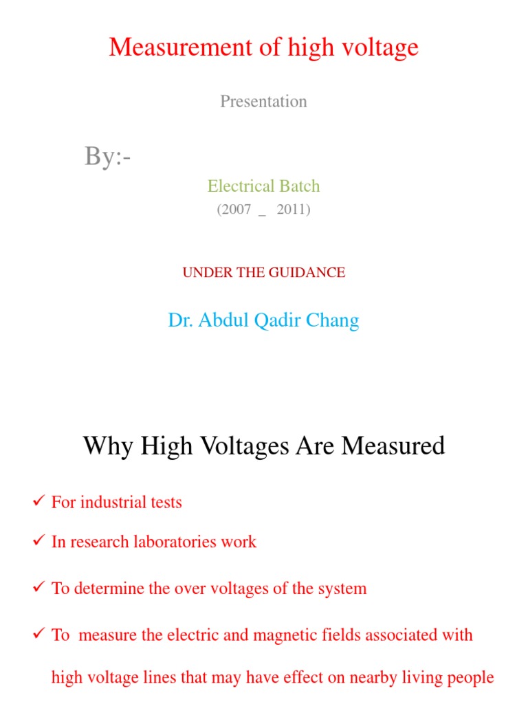 High Voltage Measurement Techniques | PDF | Capacitor | Voltage