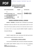 Michael Edwards Answer To Anthony Burton Civil Lawsuit