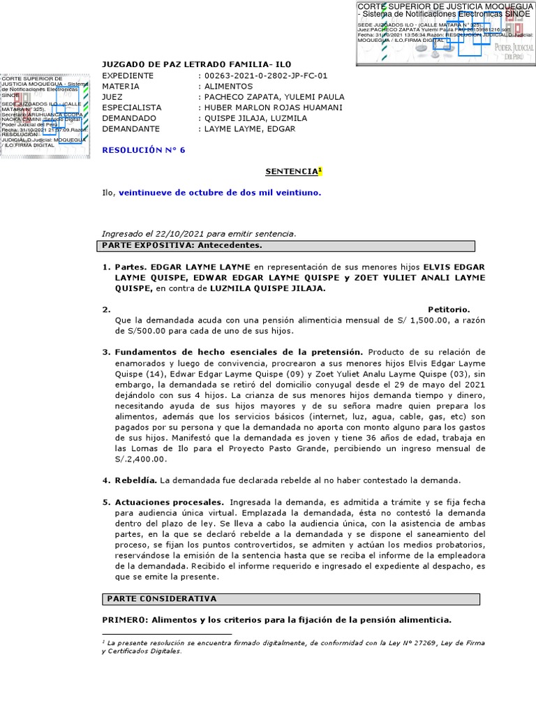 Sentencia de Alimentos Edgar PDF