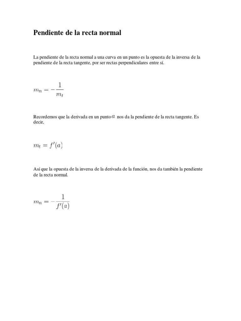 Ecuación de la Recta Normal | PDF