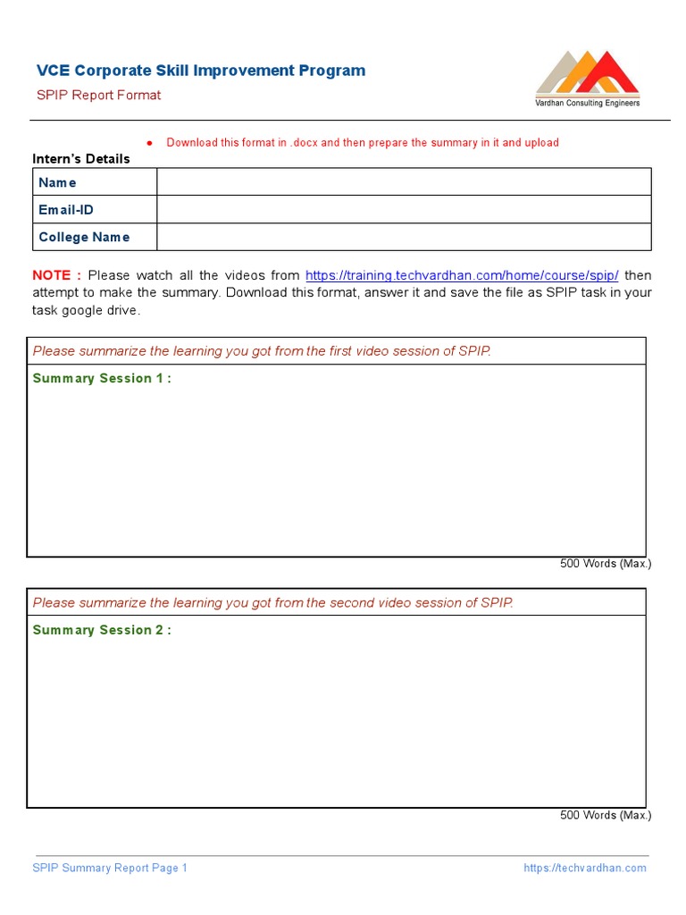 SPIP Task Format | PDF