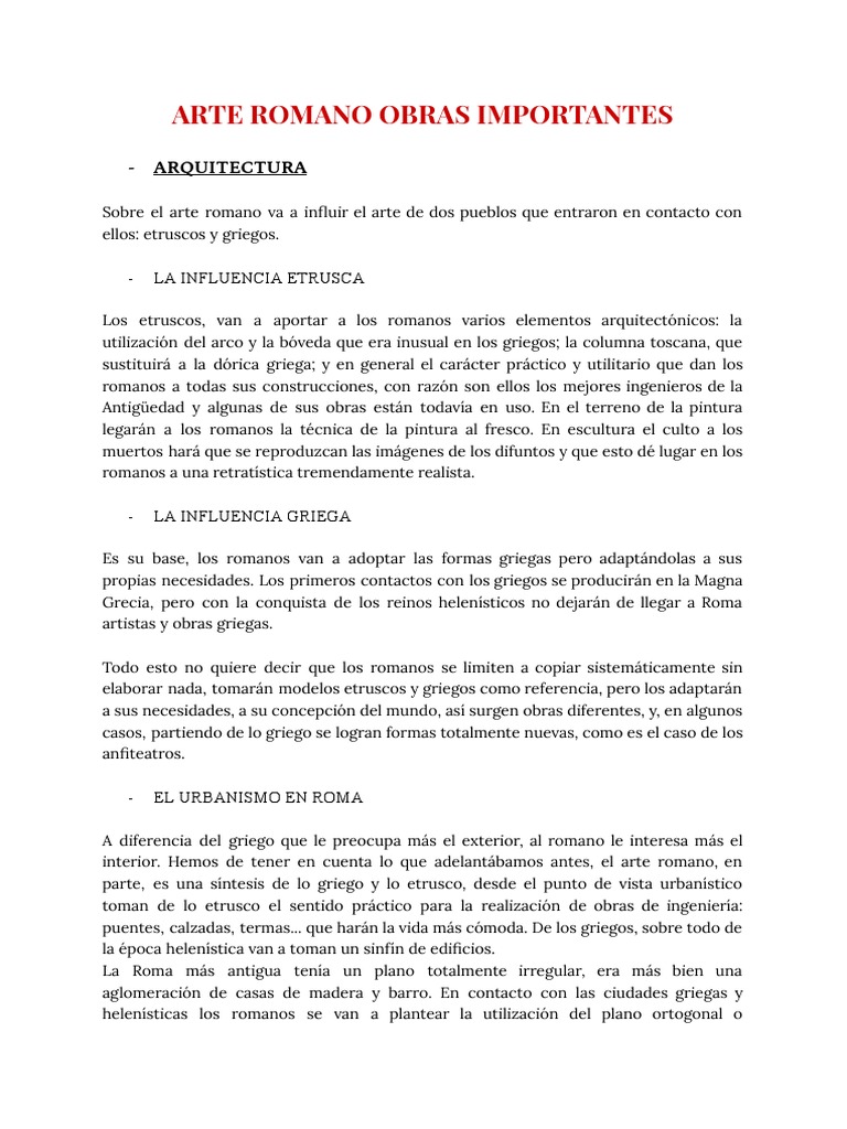 Arte Romano Obras Importantes | PDF | imperio Romano | Retrato