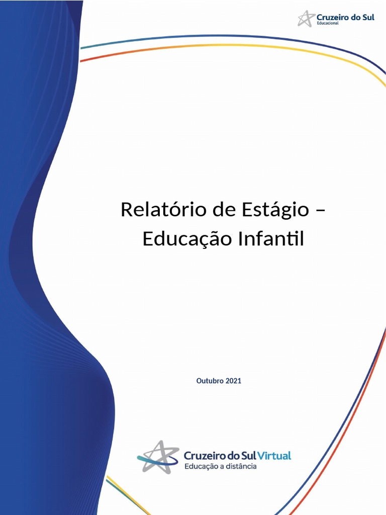 Relatório Estágio Educação Infantil | PDF | Pedagogia | Alfabetização