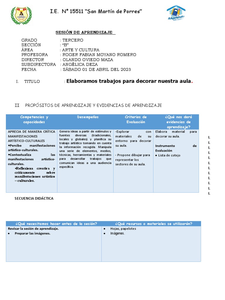 Decoración del Aula en Arte y Cultura | PDF | Aprendizaje | Salón de clases