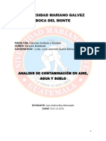 Análisis de contaminación en aire, agua y suelo