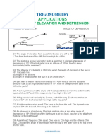 Trigonometry Elevation and Depression Applications