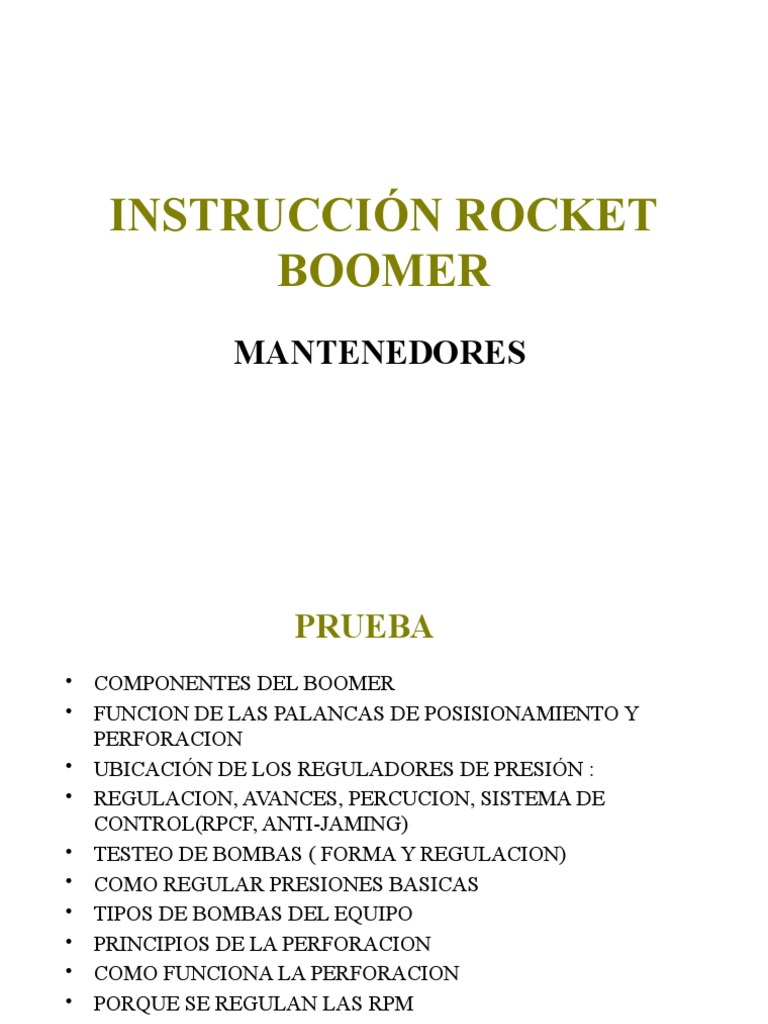 Instrucciones para Jumbo Epiroc Boomer | PDF | Bomba | Presión