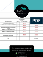 Instalação elétrica orçamento