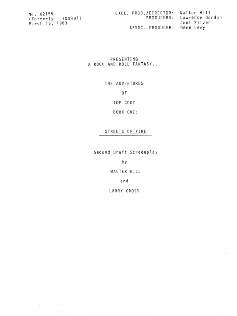 Streets of fire film script pdf