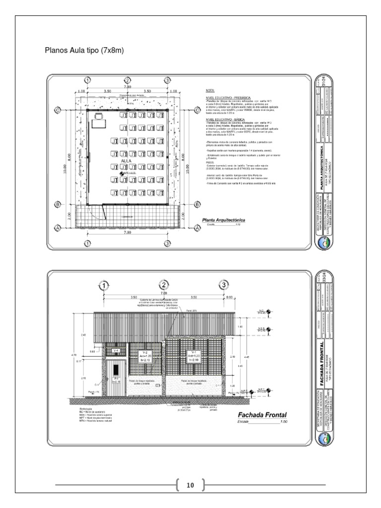 Aula de 7x8 mts tipos pdf