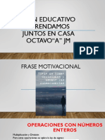 Matemática 8egb. Tarea 7 Multiplicación y Divisón de Enteros