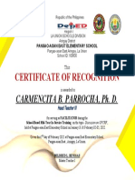 Certificate of Recognition