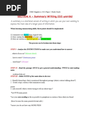 CSEC English a 2023 Paper 2 Study Guide