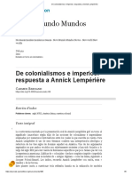 De Colonialismos e Imperios - Respuesta A Annick Lempérière