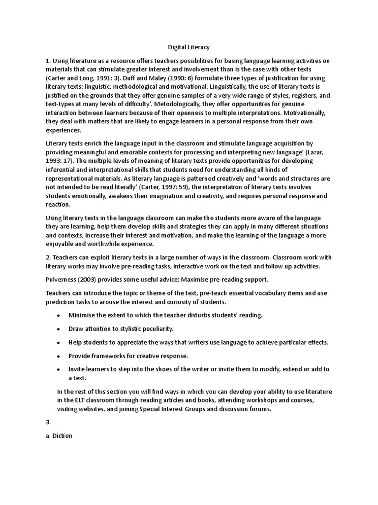 Using Literary Texts in Language Learning | PDF | Clause | Sentence ...