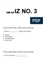 Quiz No. 3 on Degrees of Adjectives