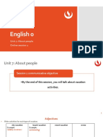 English 0: Unit 7: About People Online Session 2