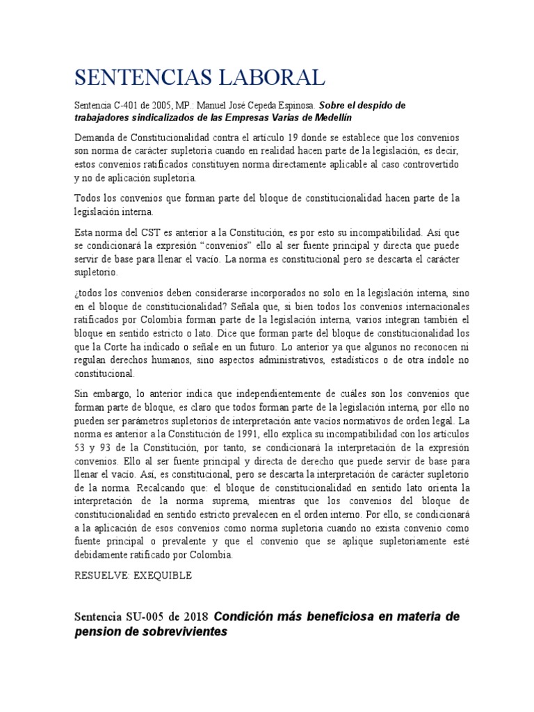 Sentencias Laboral | PDF