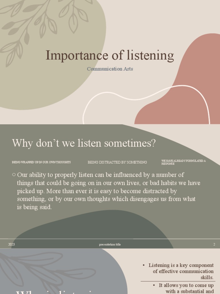 Importance of Listening 1 | PDF | Nonverbal Communication | Communication