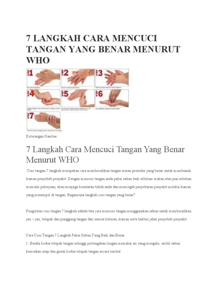 7 Langkah Cuci Tangan Menurut Who Pdf