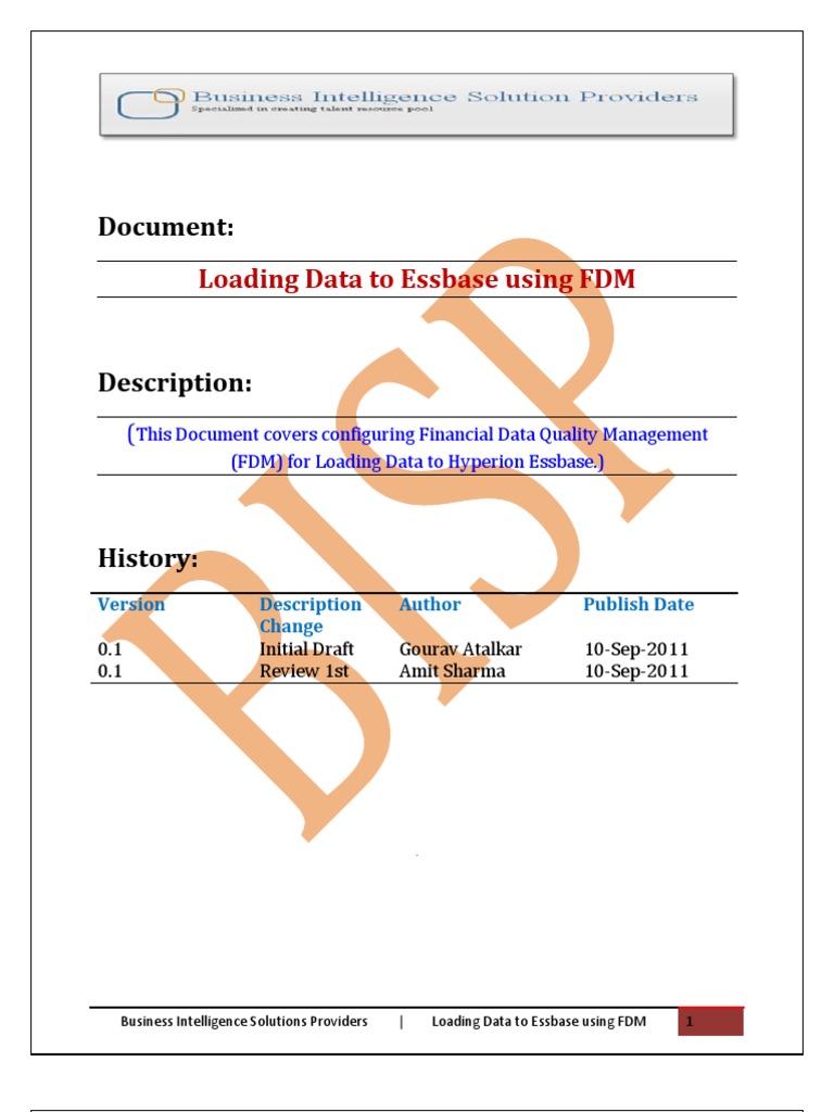 Loading Data Into Essbase Using FDQM | PDF | File Format | Business ...