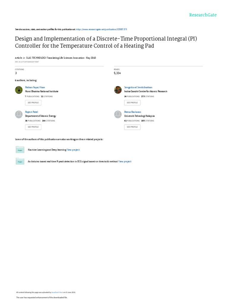 Design and Implementation of A Discrete-Time Proportional Integral (PI ...