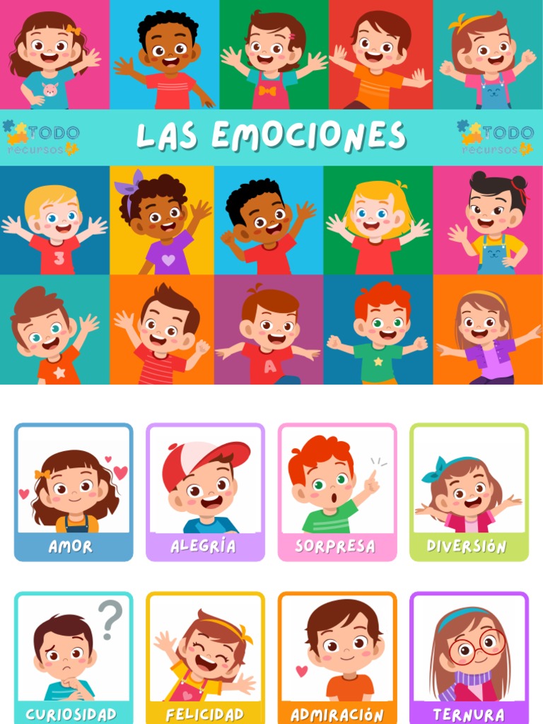 Tarjetas de emociones para niños | PDF