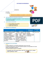 D4 A2 SESION MAT. Resolvemos Problemas de Adición y Sustracción