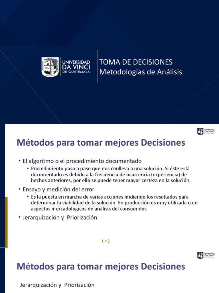 Métodos y herramientas para la toma de decisiones efectiva | PDF | Toma ...