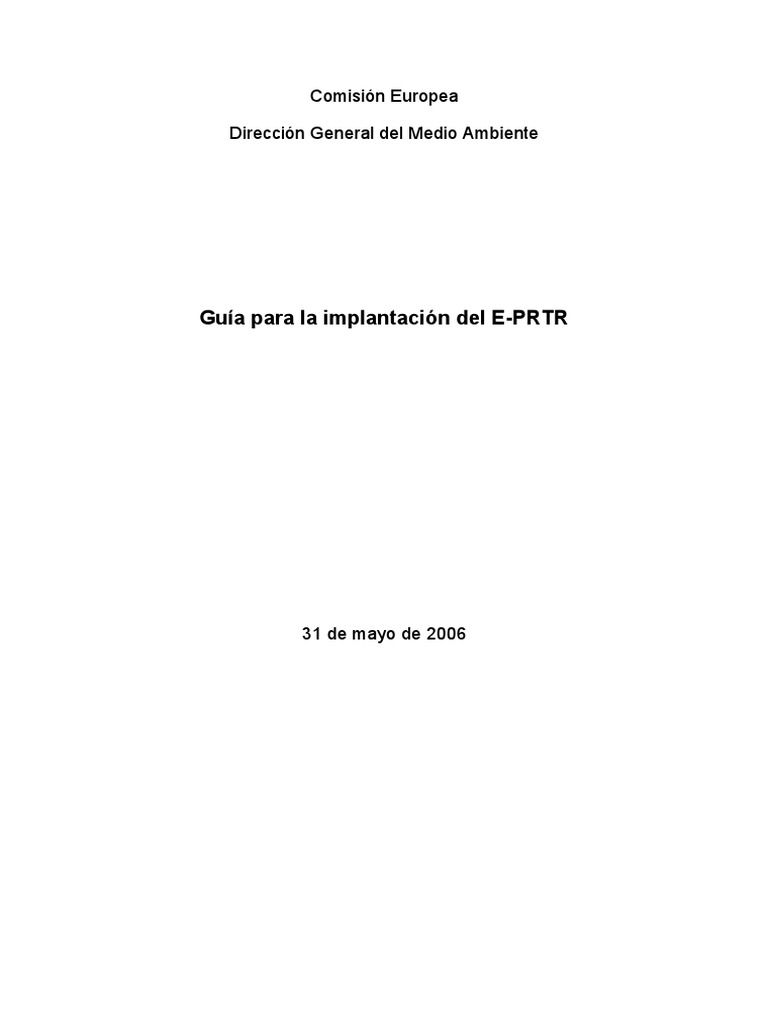 Guia PRTR | PDF | Contaminación | Residuos