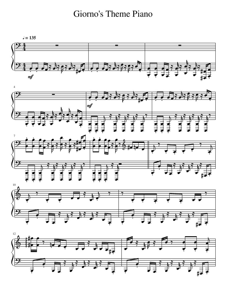 Giornos Theme Piano PDF