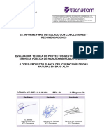 Evaluación técnica de la planta de licuefacción de gas natural en Bajo Alto