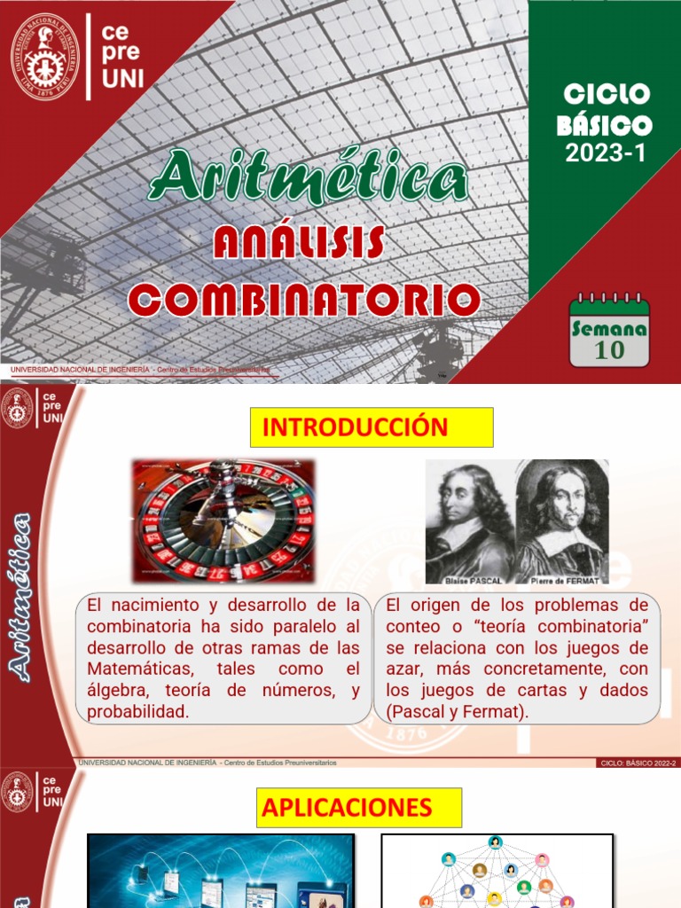 Básico Semana10 Análisis Combinatorio 2023i | PDF | Combinatoria ...